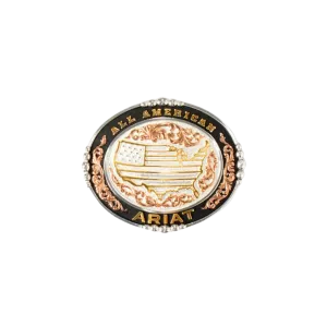 Ariat M&F Men's Oval All American USA Silver Belt Buckle