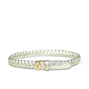 Bell & Fox Arya Woven Belt in Gold Metallic Leather