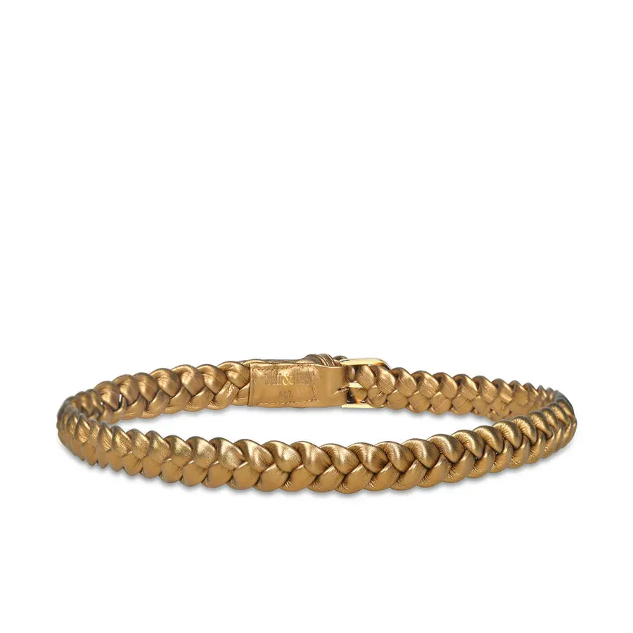 Bell & Fox Arya Woven Leather Belt-Bronze