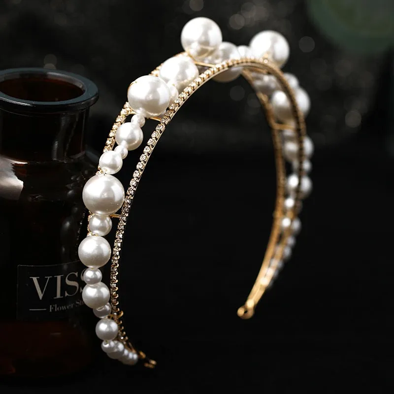 Brides Pearl Headband Hair Accessories
