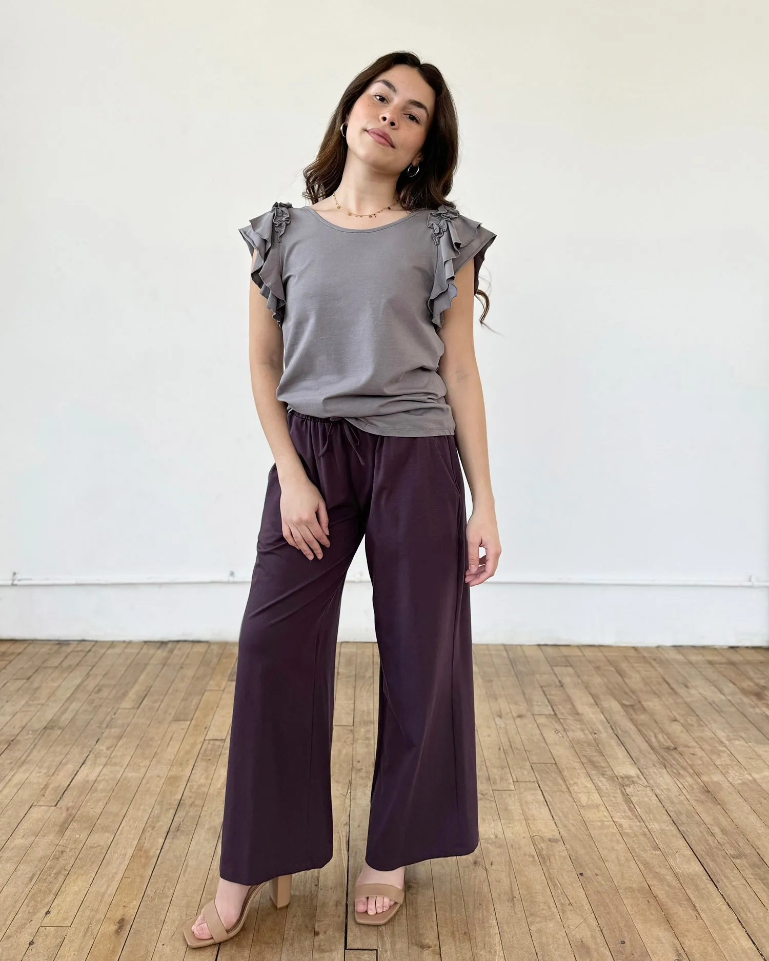 CATANIA top in Circular Grey