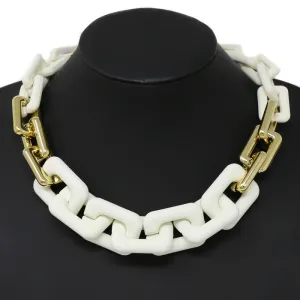 Chunky Acetate Link Short Necklace