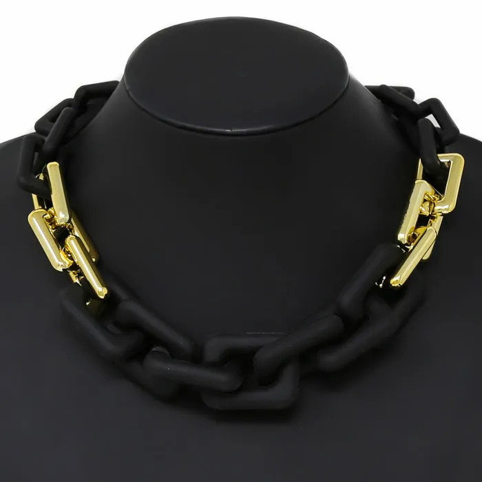 Chunky Acetate Link Short Necklace