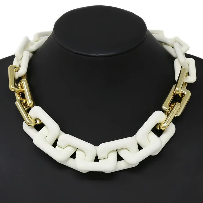 Chunky Acetate Link Short Necklace