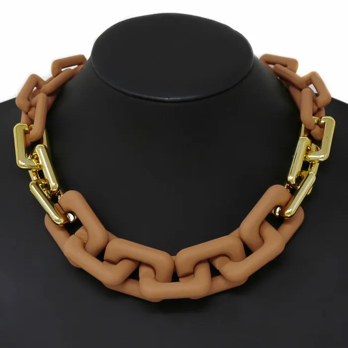Chunky Acetate Link Short Necklace
