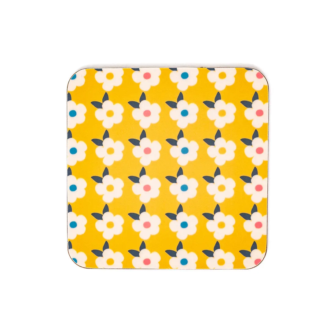 Colourful Retro Print Individual Coaster - Enamelhappy