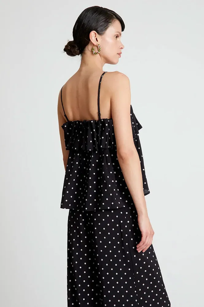 Compania Fantastica Black Polka Dot Top