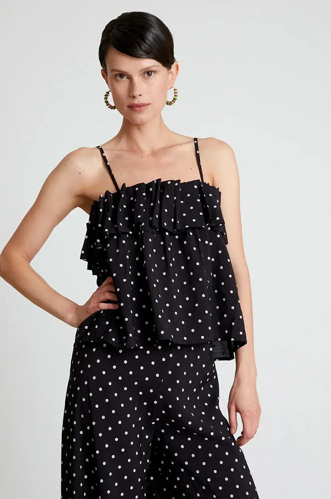 Compania Fantastica Black Polka Dot Top
