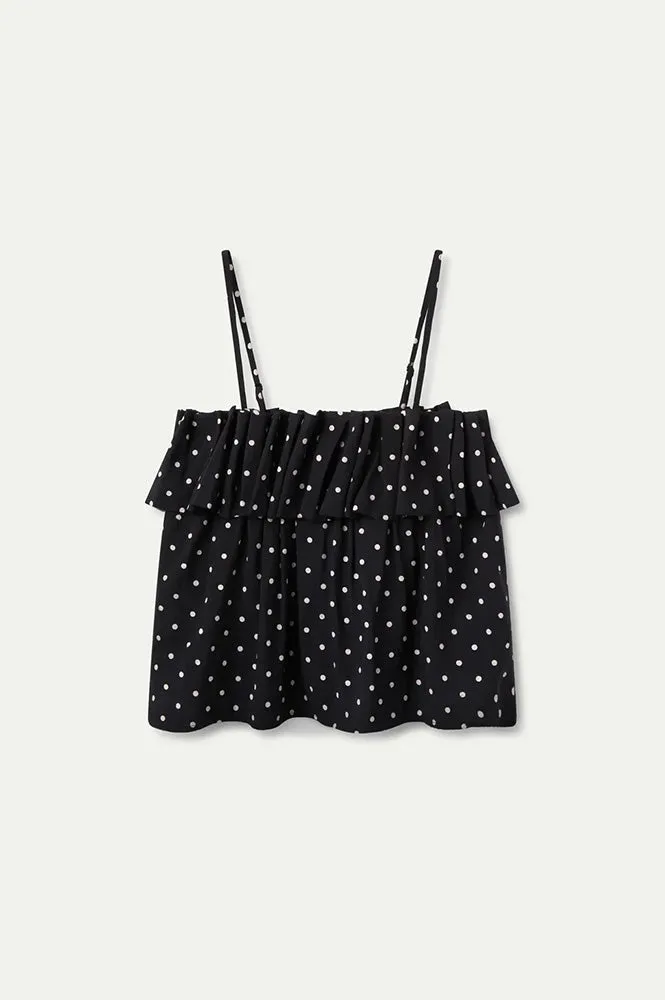 Compania Fantastica Black Polka Dot Top