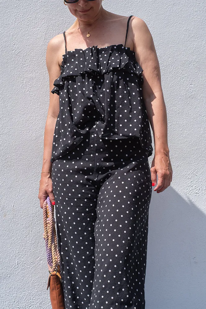 Compania Fantastica Black Polka Dot Top