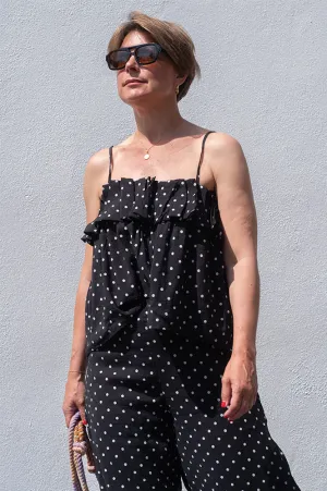 Compania Fantastica Black Polka Dot Top