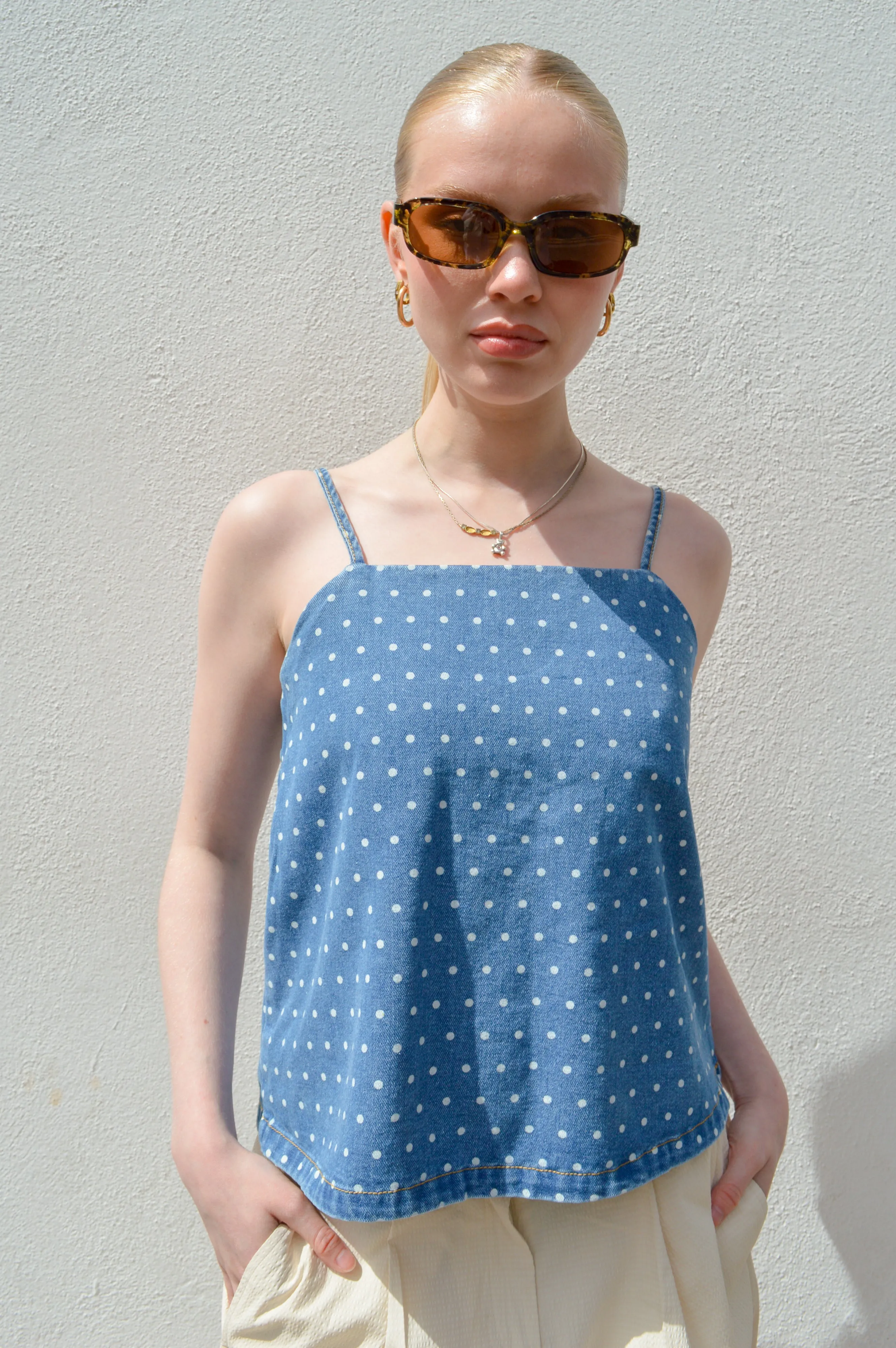 Compania Fantastica Polka Dot Strap Top