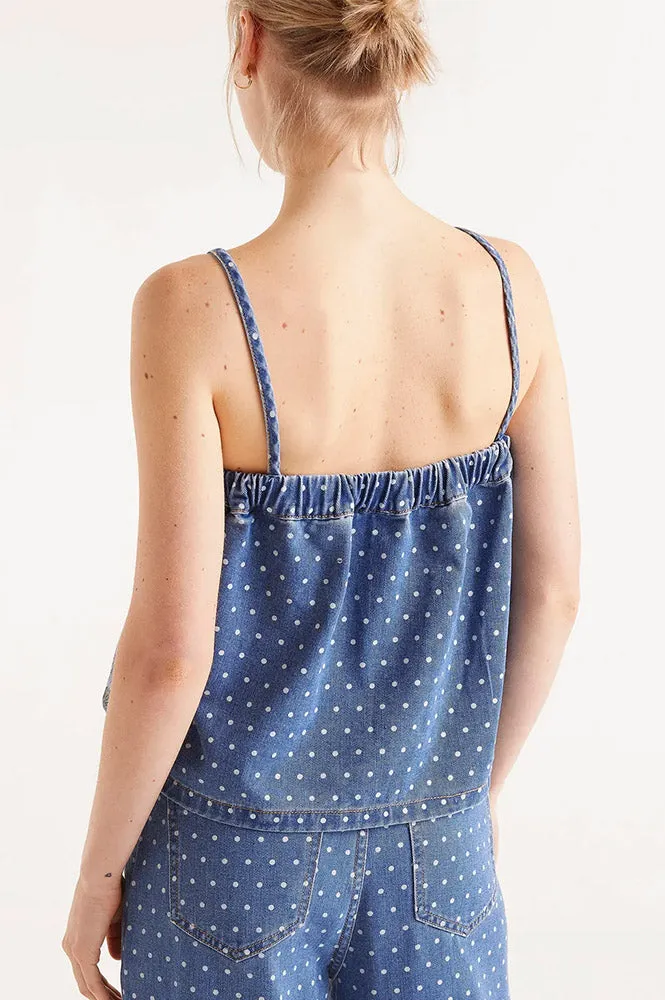 Compania Fantastica Polka Dot Strap Top