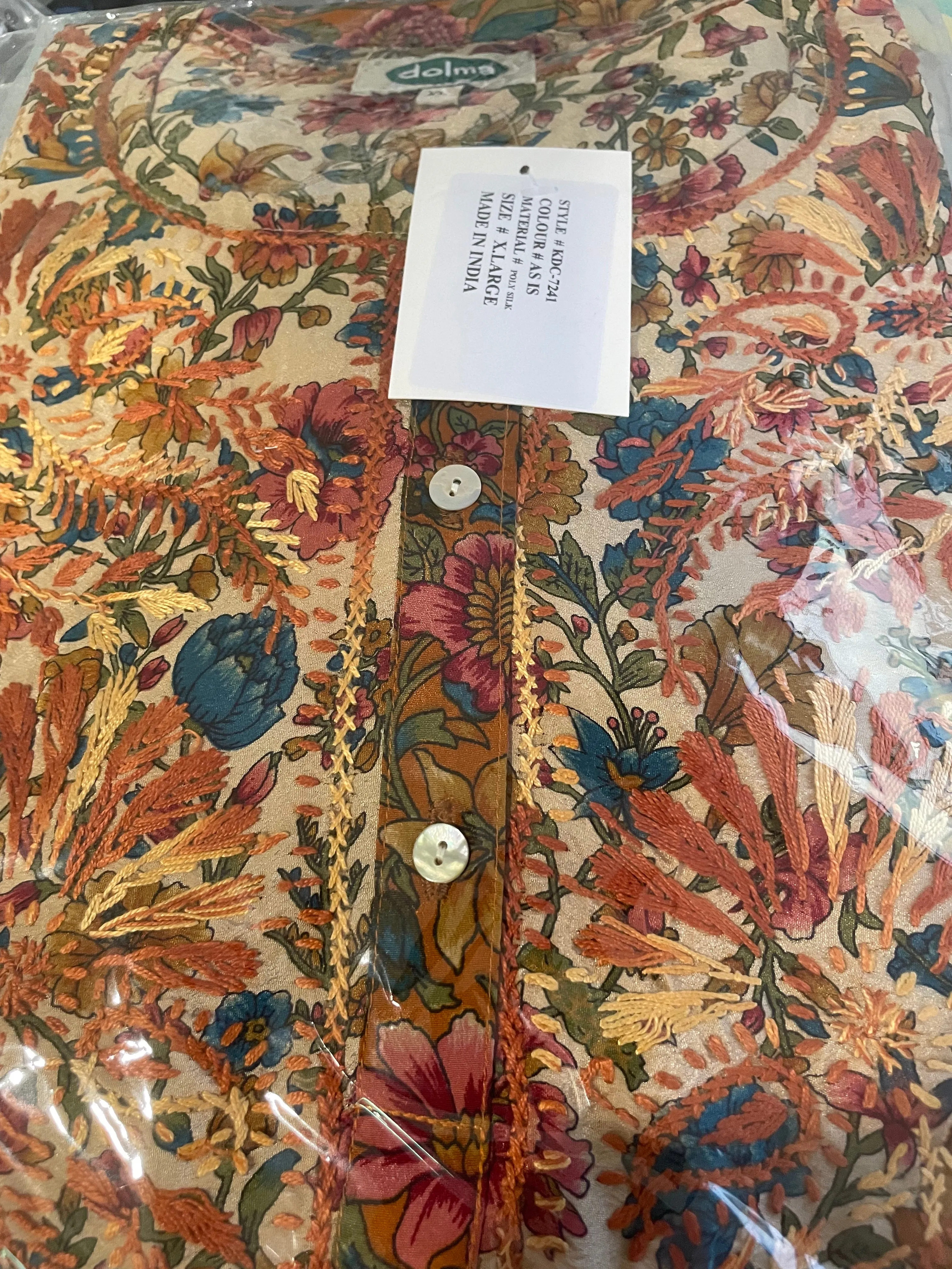 Dolma Silk Embroidered Tunic Rust