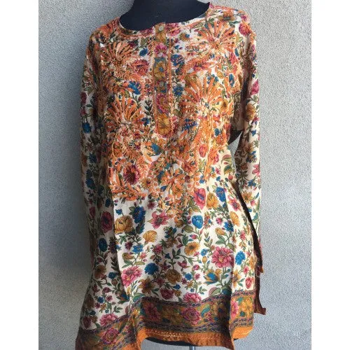Dolma Silk Embroidered Tunic Rust
