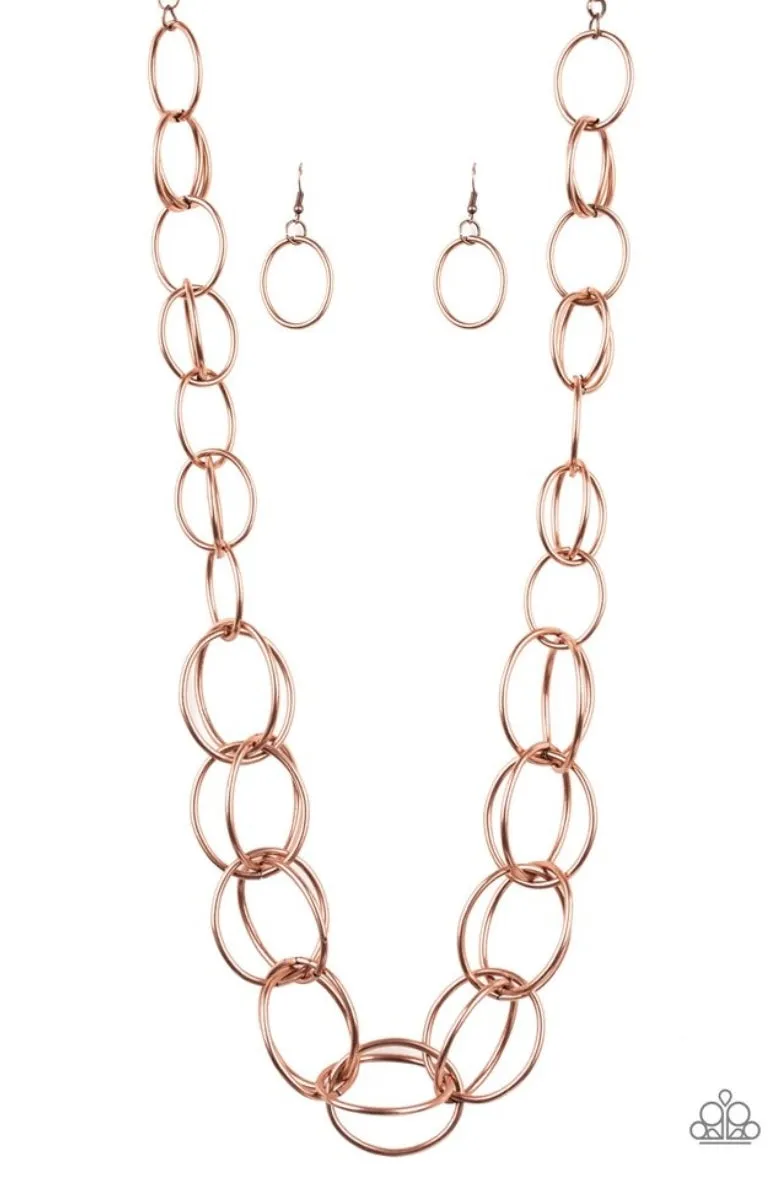 Elegantly ensnared - Copper Necklace - Paparazzi Accessories