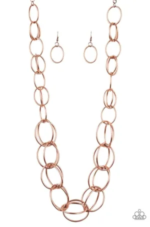 Elegantly ensnared - Copper Necklace - Paparazzi Accessories