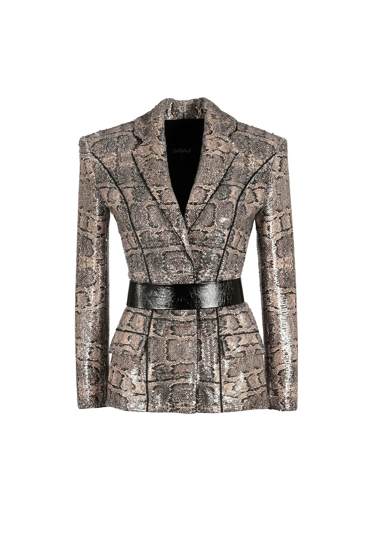 Embroidered snakeskin blazer