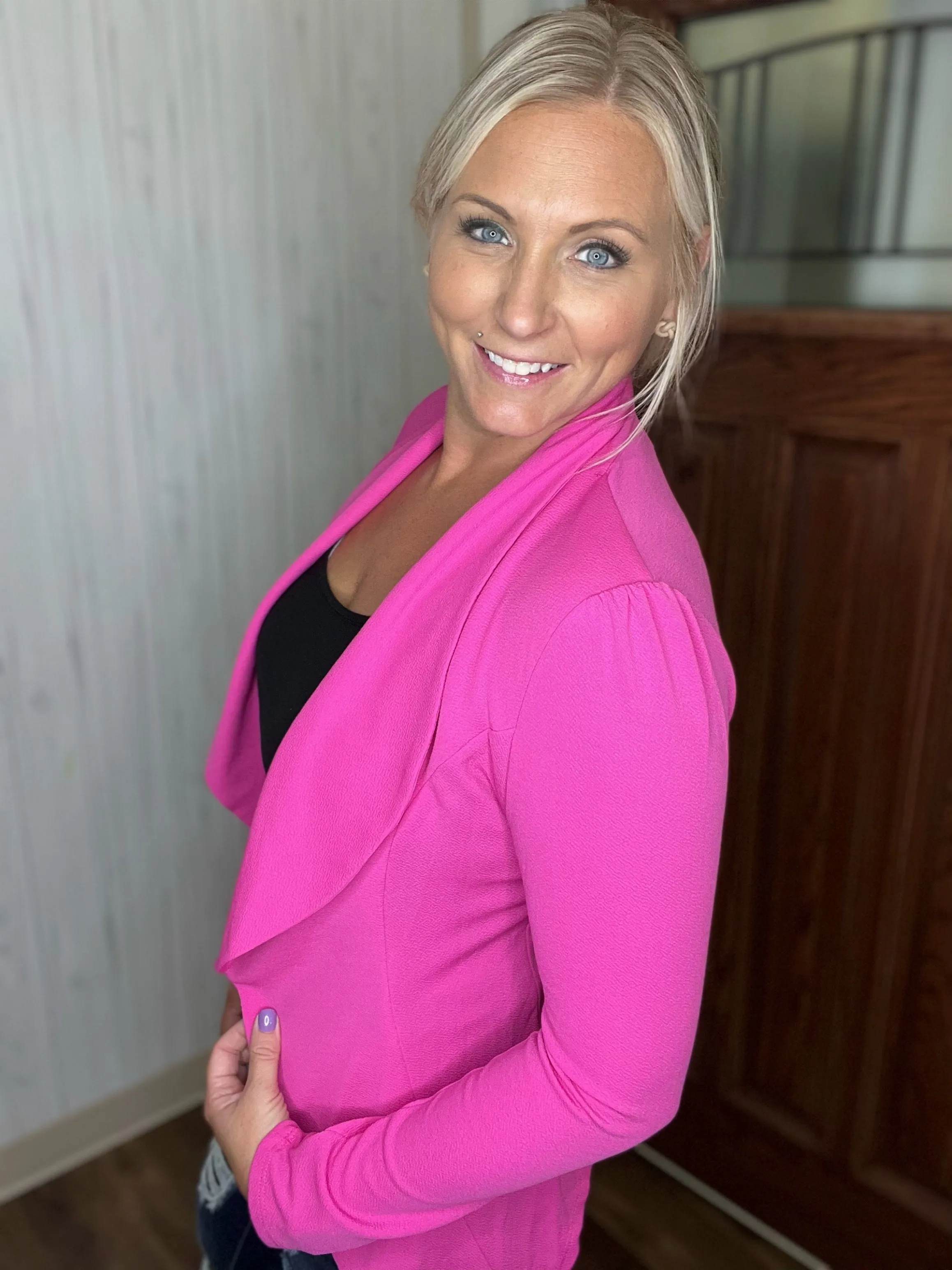 Feel Like This Blazer In Hot Pink