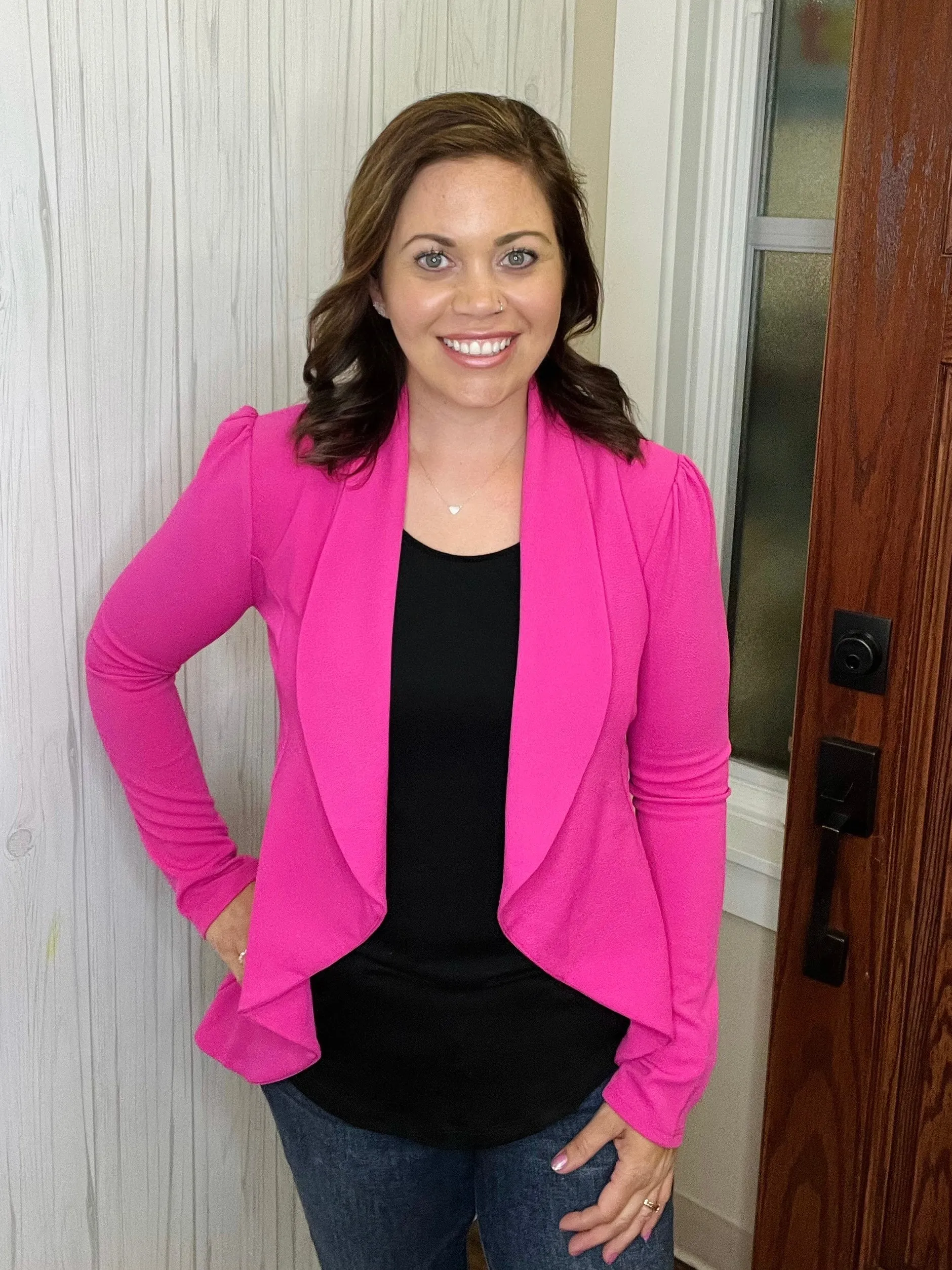 Feel Like This Blazer In Hot Pink
