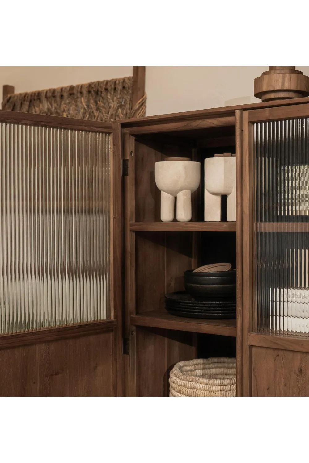 Fluted Glass 2-Door Cabinet | dBodhi Motion