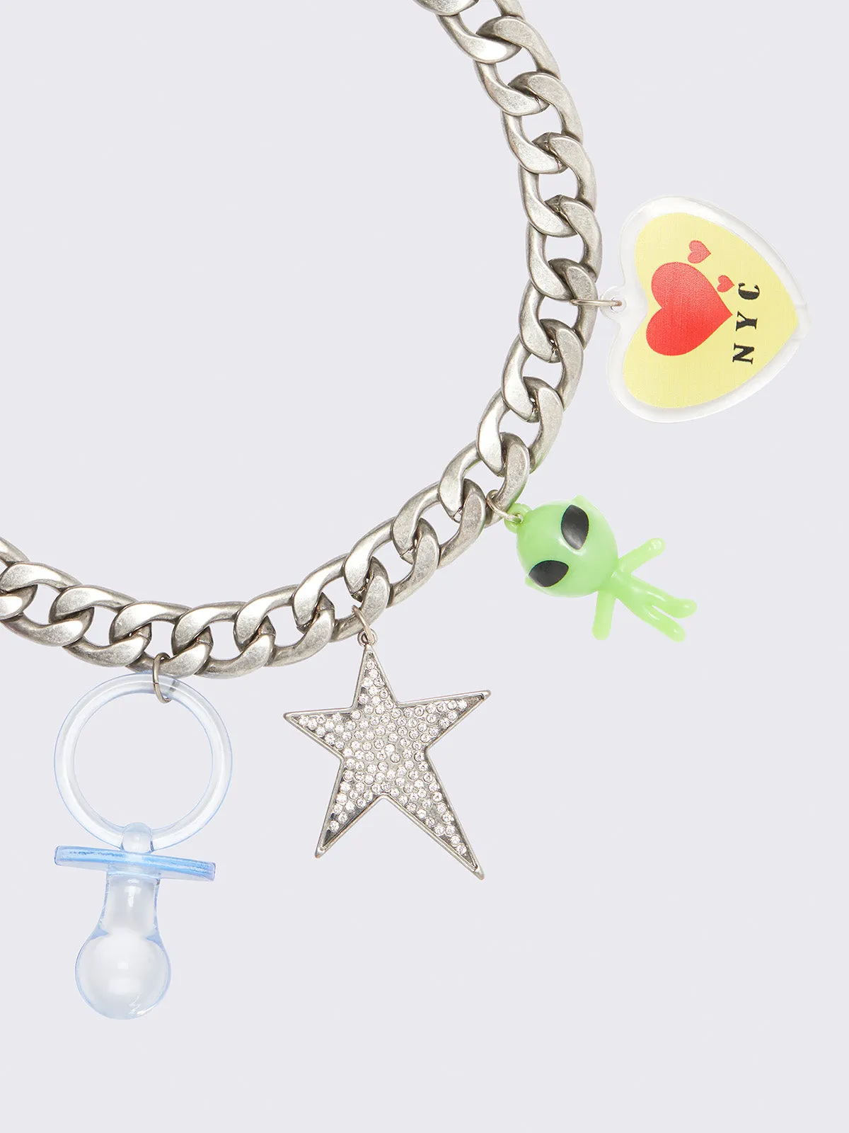 Funkytown Curb Chain Charm Necklace