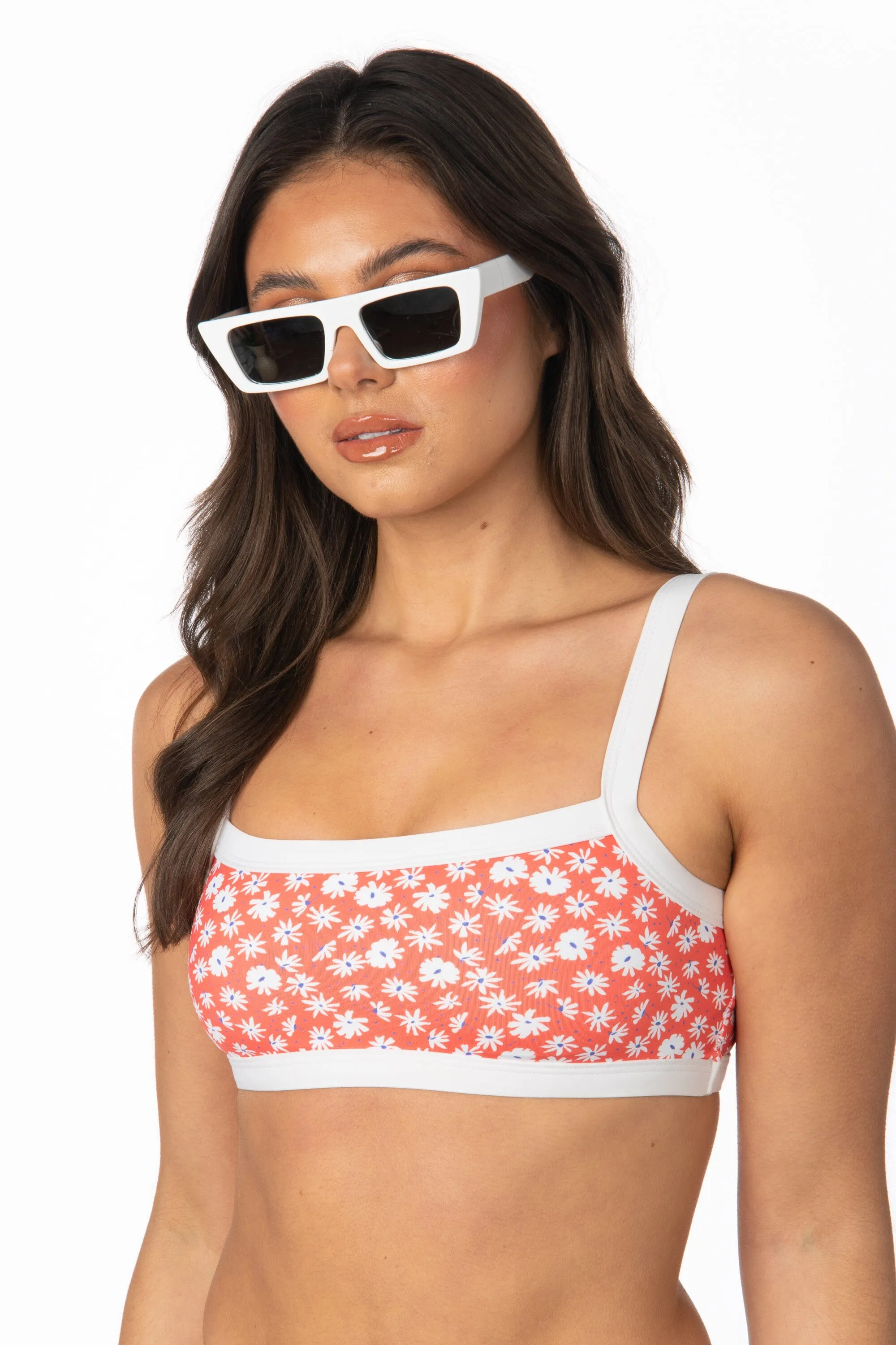 Girl Next Door Red Daisy Bikini Top