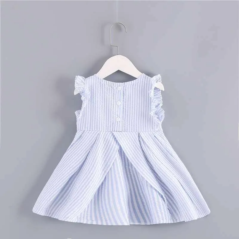 Girls Seersucker Striped Cotton Dress