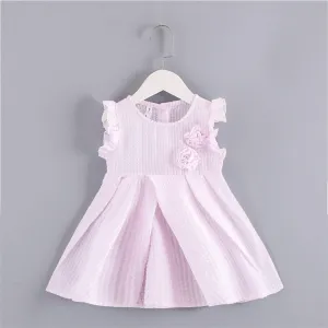 Girls Seersucker Striped Cotton Dress