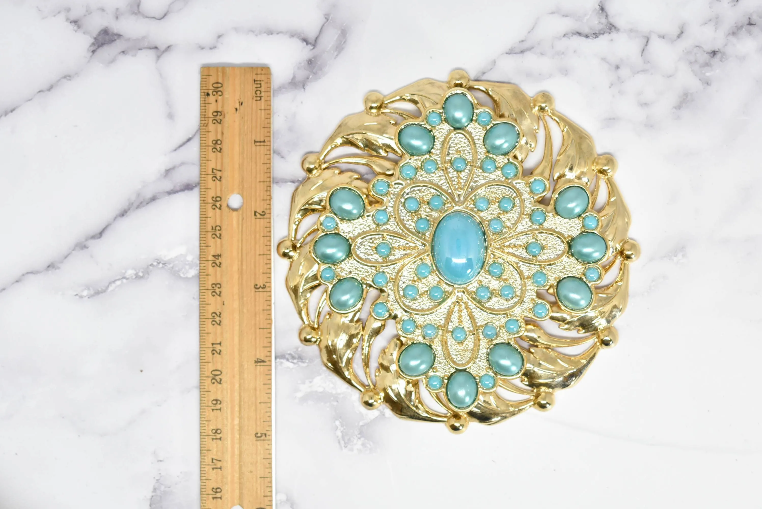 Gold w/Turquoise Pearl Buckle