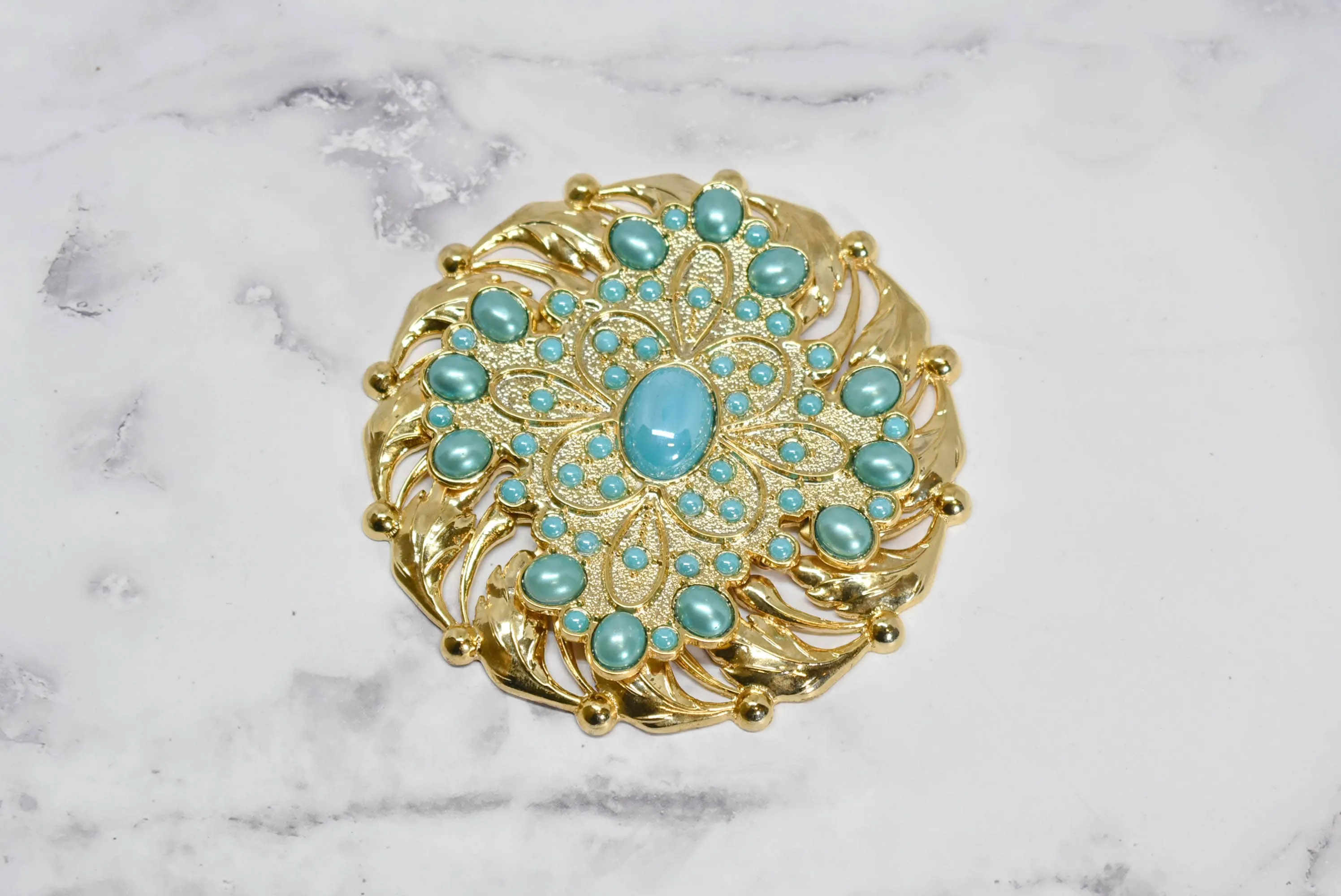 Gold w/Turquoise Pearl Buckle