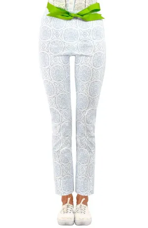 Gretchen Scott | GripeLess Pull On Pant | Women's | White/Periwinkle Sultan's Dining Room