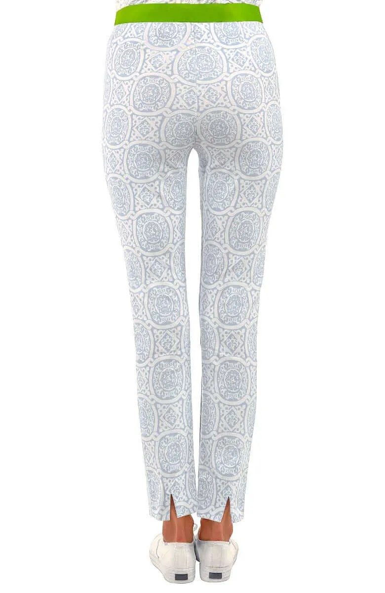 Gretchen Scott | GripeLess Pull On Pant | Women's | White/Periwinkle Sultan's Dining Room