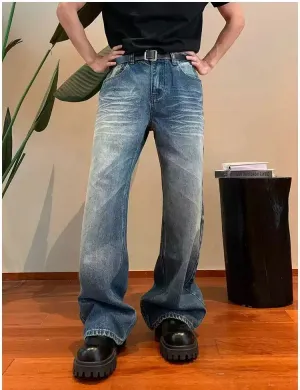 Holo Wavy Whiskers Faded Jeans