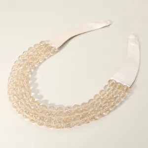 iLLASPARKZ Chunky Acrylic Beaded Triple Layered Faux Leather Magnetic Necklace
