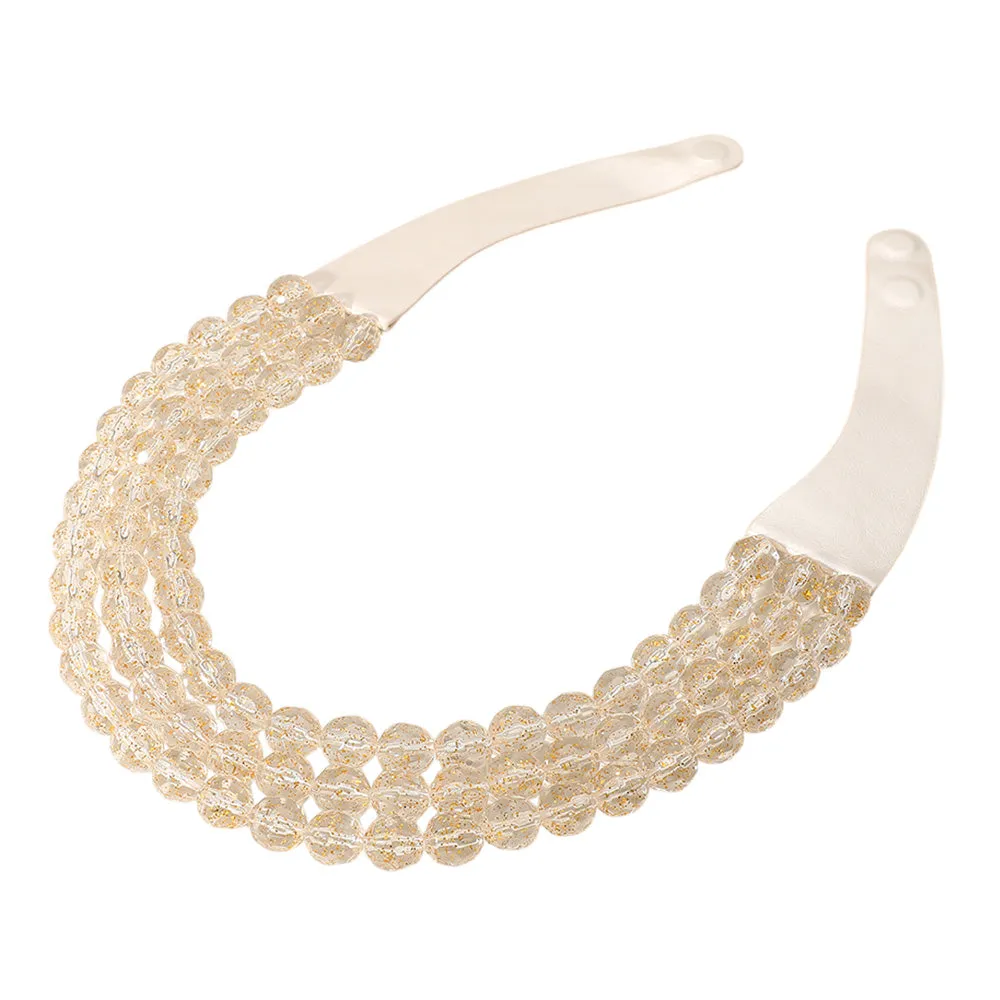iLLASPARKZ Chunky Acrylic Beaded Triple Layered Faux Leather Magnetic Necklace