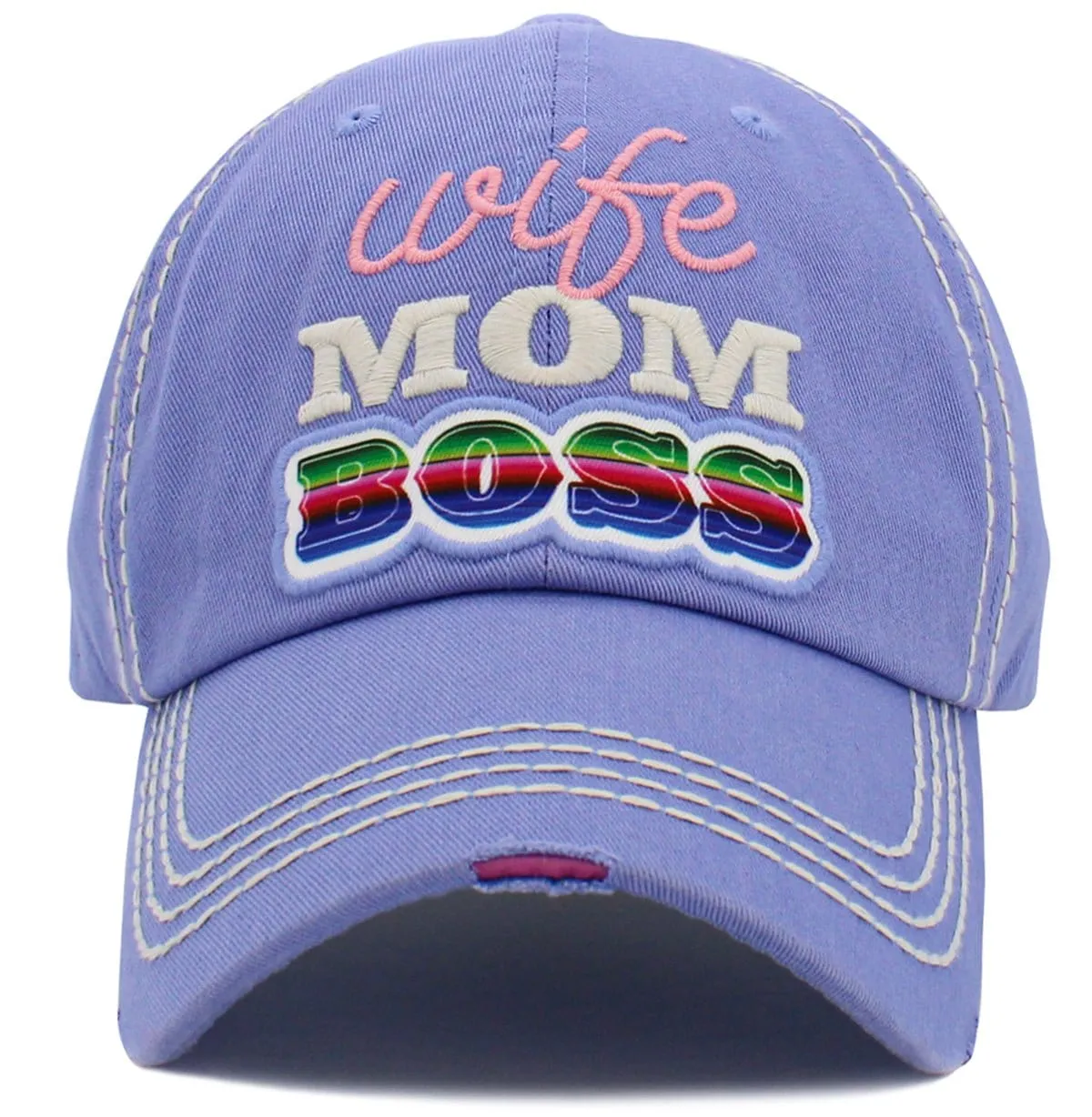 KBV1488 'Wife Mom Boss' Washed Vintage Ballcap