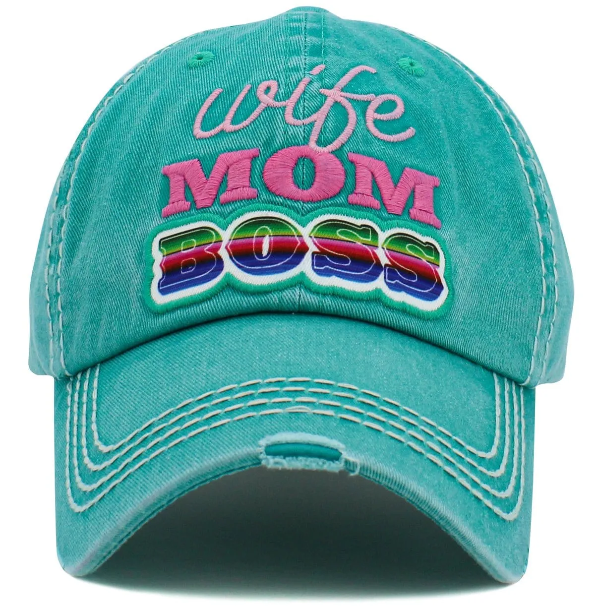 KBV1488 'Wife Mom Boss' Washed Vintage Ballcap