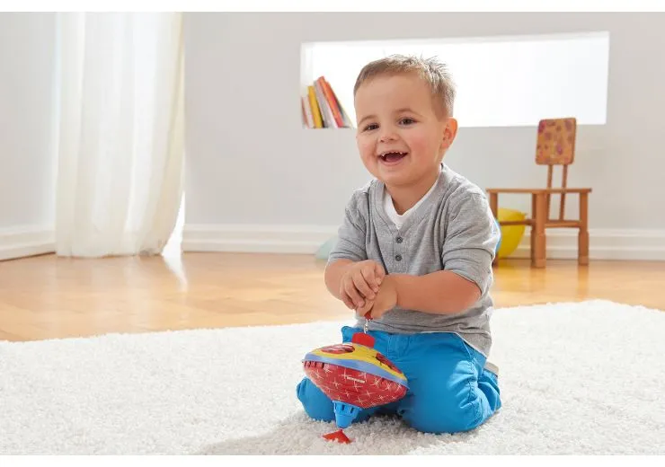 Ladybug Tin Humming Top Spinning Toddler Toy 16cm