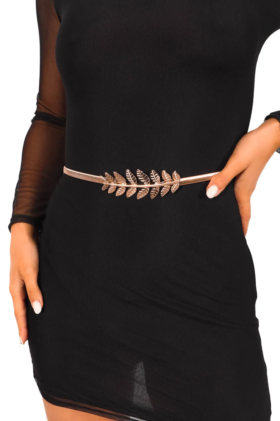 Leaf You There - Gold Leaf Stretchy Belt