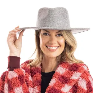 Light Gray Wide Brim Felt Hat