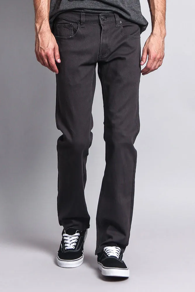 Men's Slim Fit Colored Jeans (Charcoal)