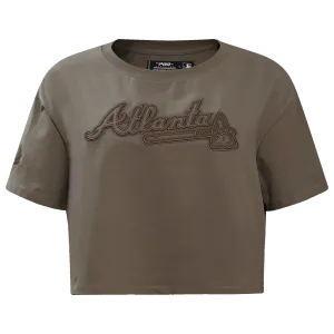 MLB ATLANTA BRAVES NEUTRAL WOMEN'S BOXY TEE (DARK TAUPE)