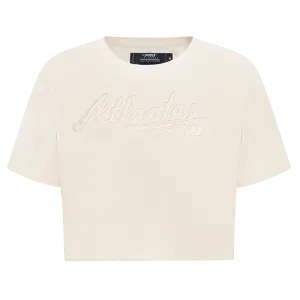 MLB ATLANTA BRAVES NEUTRAL WOMEN'S BOXY TEE (EGGSHELL)