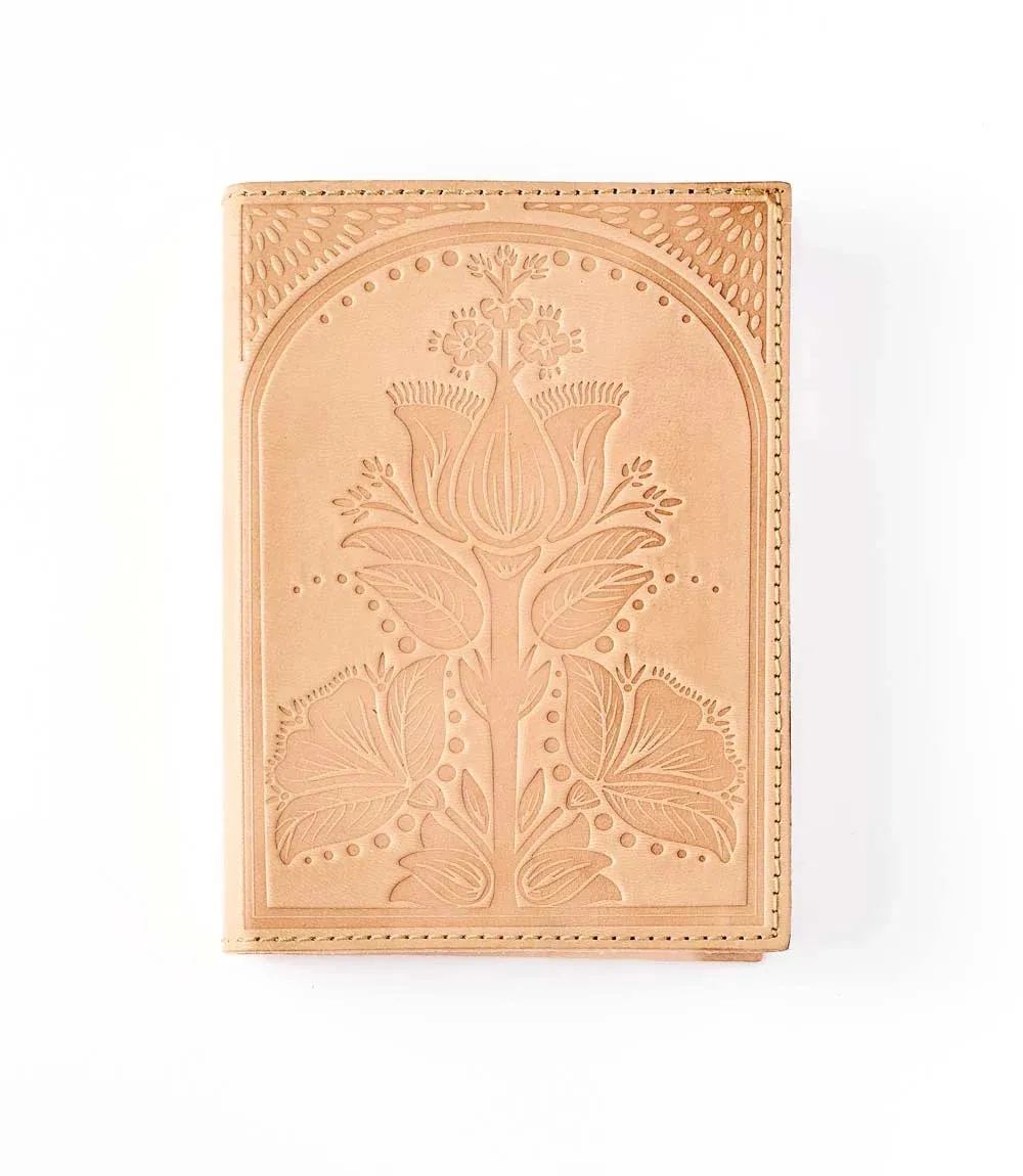 Neutral Floral Leather Journal