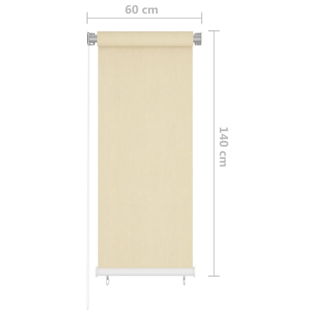 Outdoor Roller Blind Cream 60x140 cm HDPE