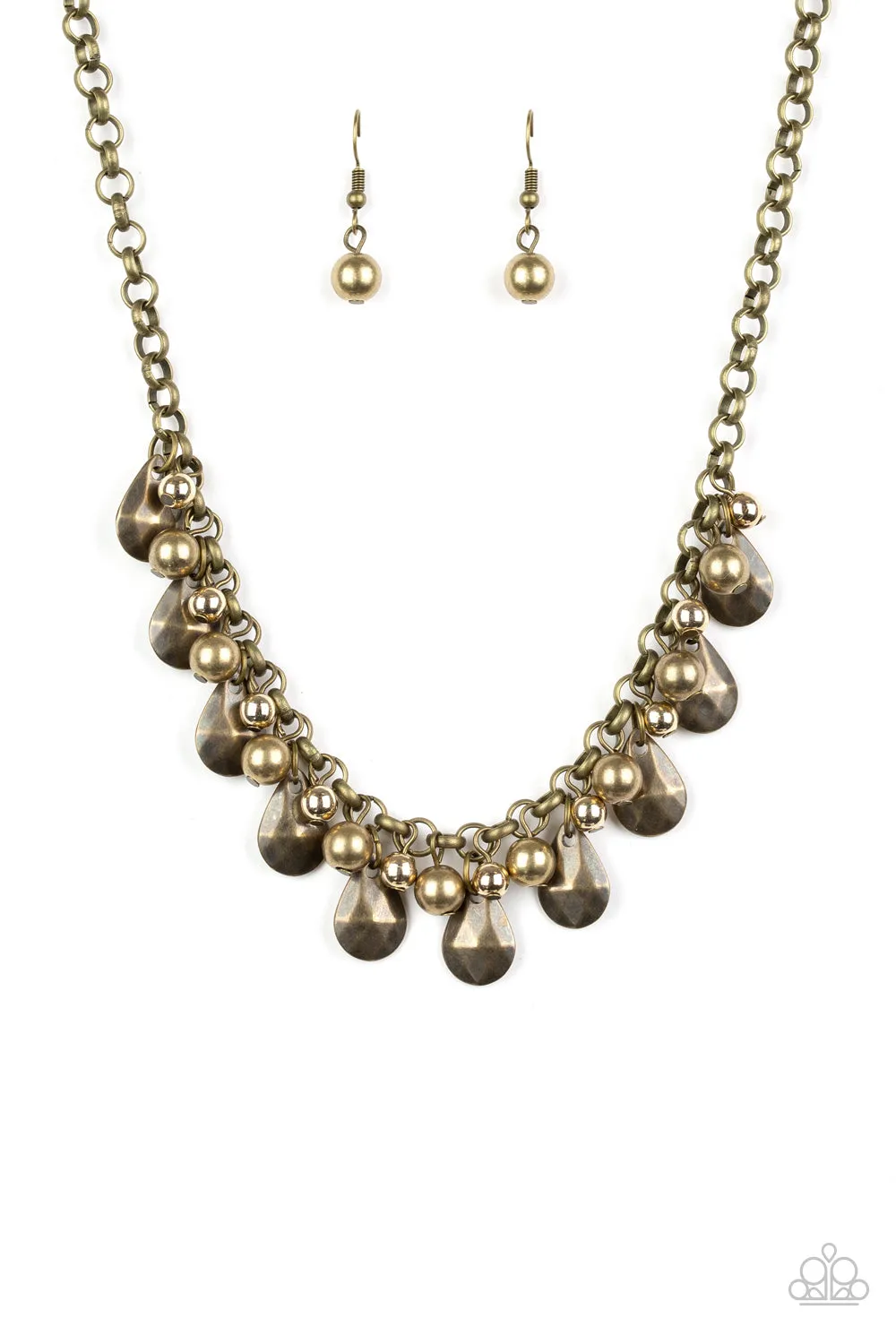 Paparazzi Accessories - Stage Stunner - Brass Bead Necklace