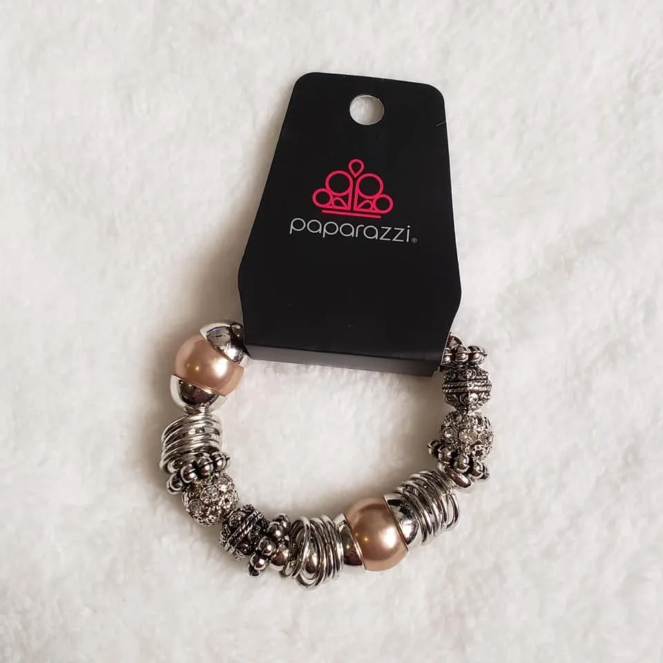 Paparazzi Accessories  - Uptown Tease #B306 Drawer 3/3 - Brown Bracelet