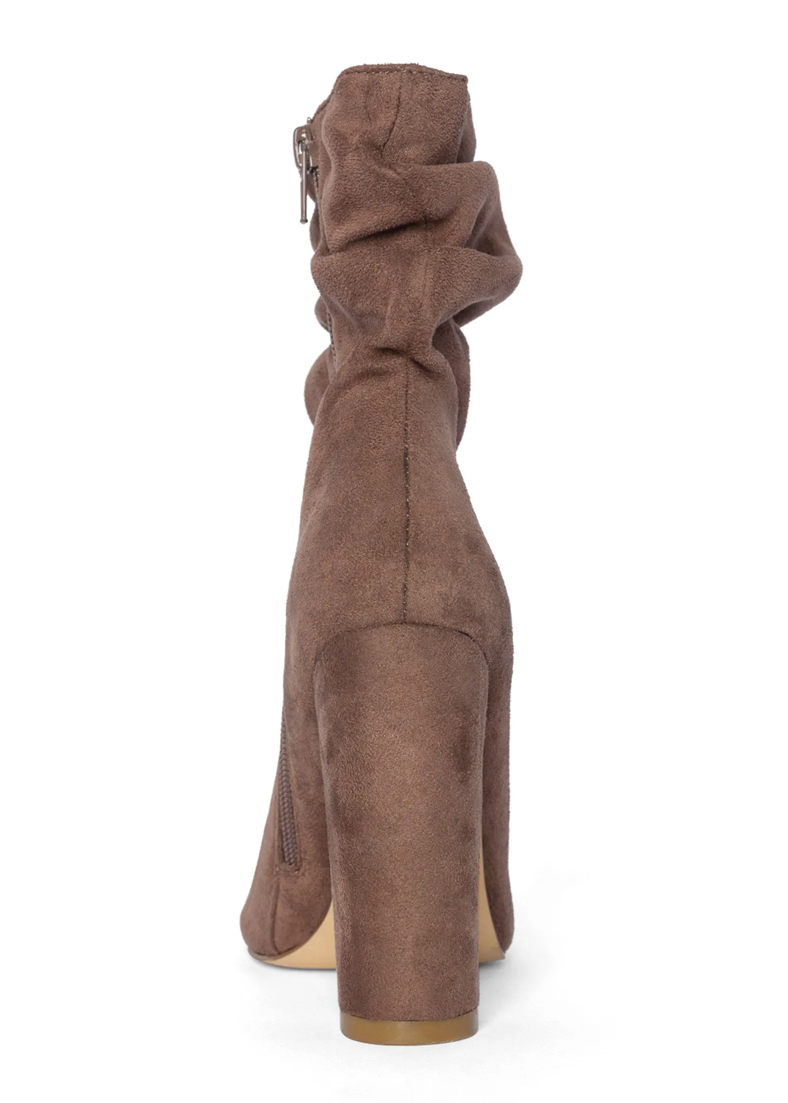 Peep Toe Booties - Taupe