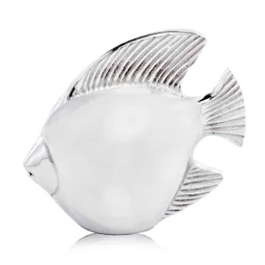 Pez, Sculpture, Fish, Underwater, Sea Life, Tabletop, Home or Office, Water, Ocean, Decor, Aluminum Accessories, 6" L x 2.5" W x 6" H, Silver